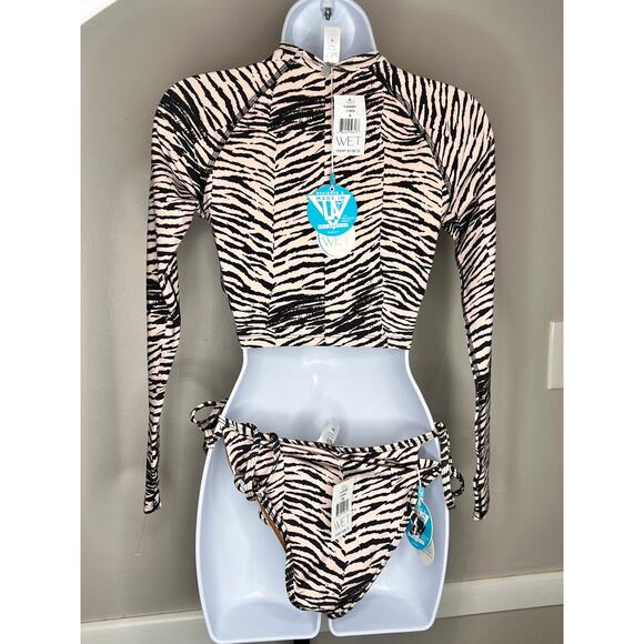 WET Remi Long Sleeve Rash Guard&Callie Bottom Set Zebra XS/S NWT - Picture 4 of 6